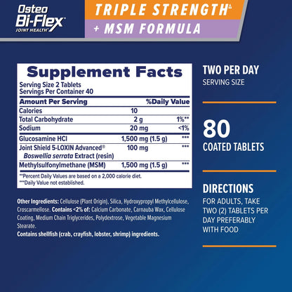 Osteo Bi-Flex Triple Strength Glucosamine 80 Count (Pack of 1)