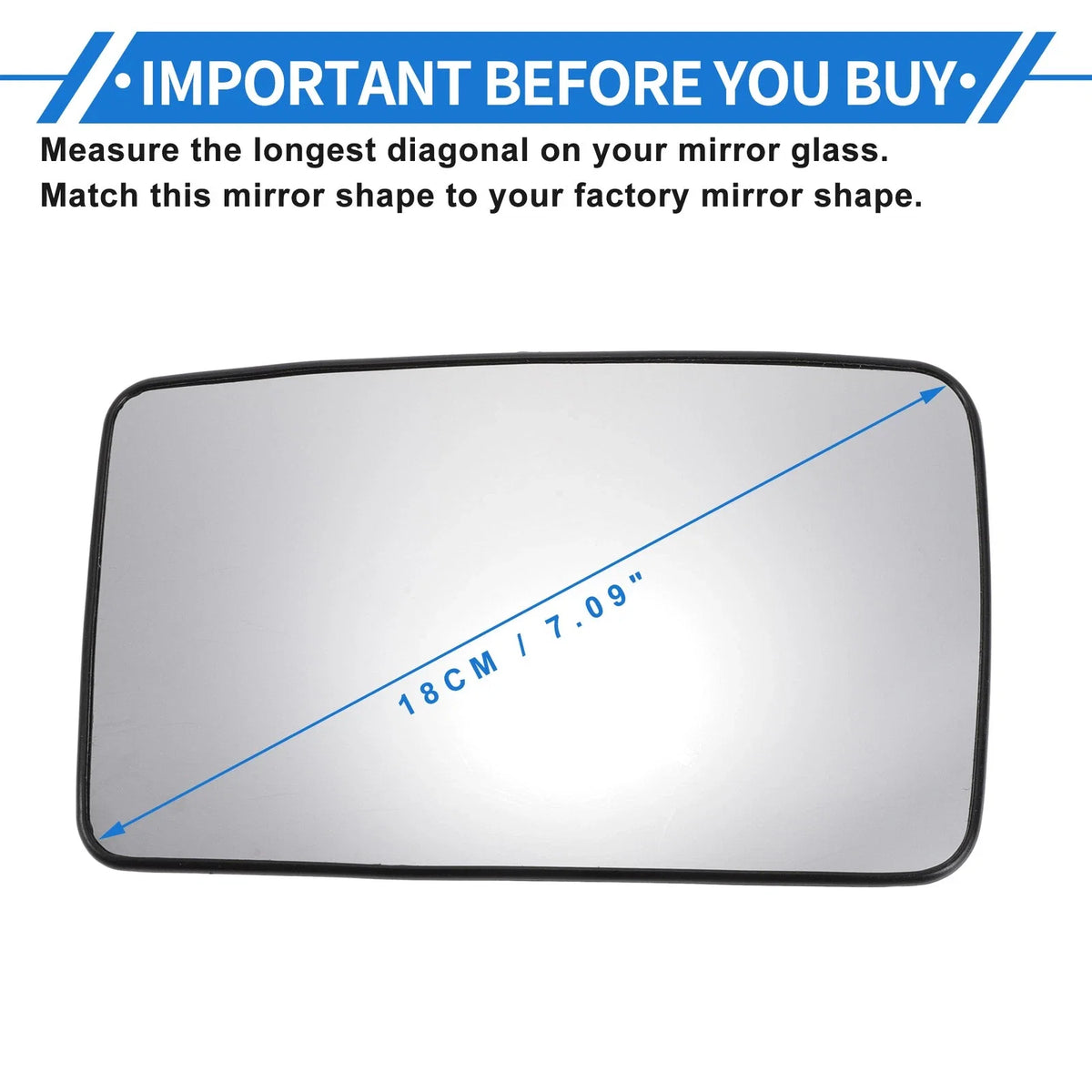 Left Driver Side Lower Mirror Glass Replacement for Ford F250 
