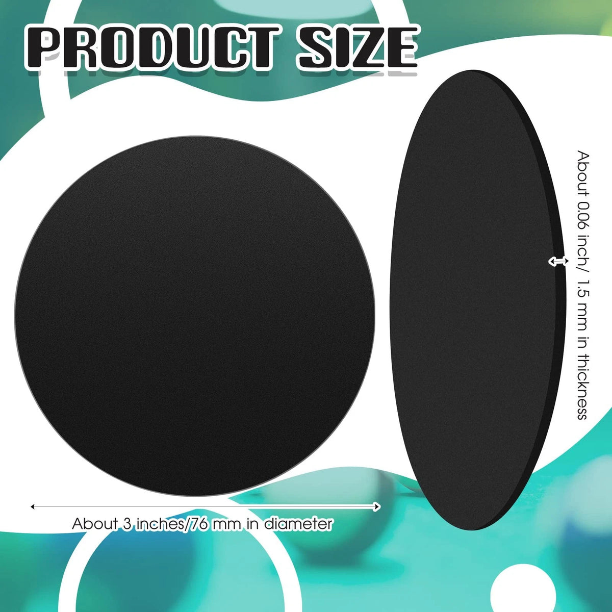 50 Pcs Pool Table Leg Shims 3" Diameter 0.06" Thick