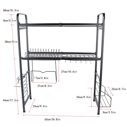 2-Tier Stainless Steel Over The Sink Dish Drying Rack