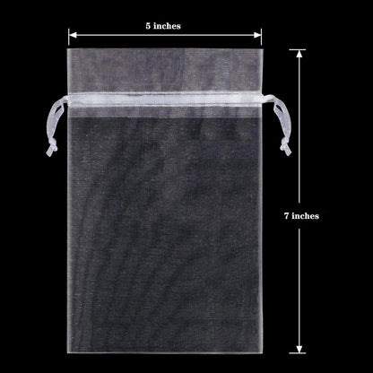 100 Premium Sheer Organza Bags for Wedding (Pack of 1)