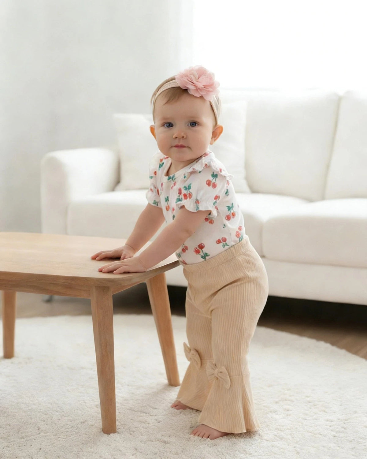 Set of 4 Vibebox Preemie Baby Girl Clothes Spring Summer White-Cherries