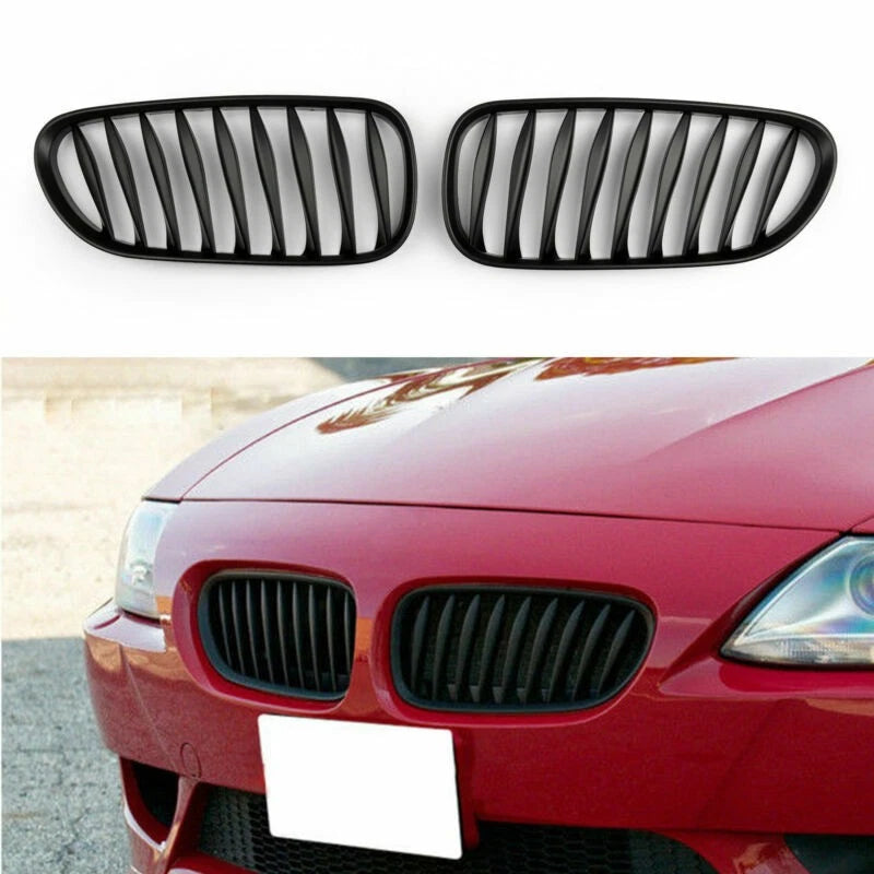 Matte Black Front Bumper Grille for BMW Z4 E85 E86 (2003–2008) Grille-158-MBack