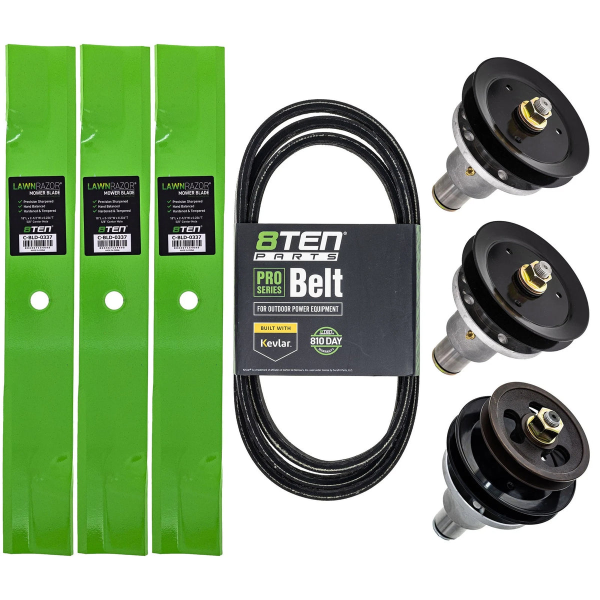 8TEN Blade Spindle Belt Kit for Exmark Turf Tracer (FMD524, 103-6580-S, 103-2508)