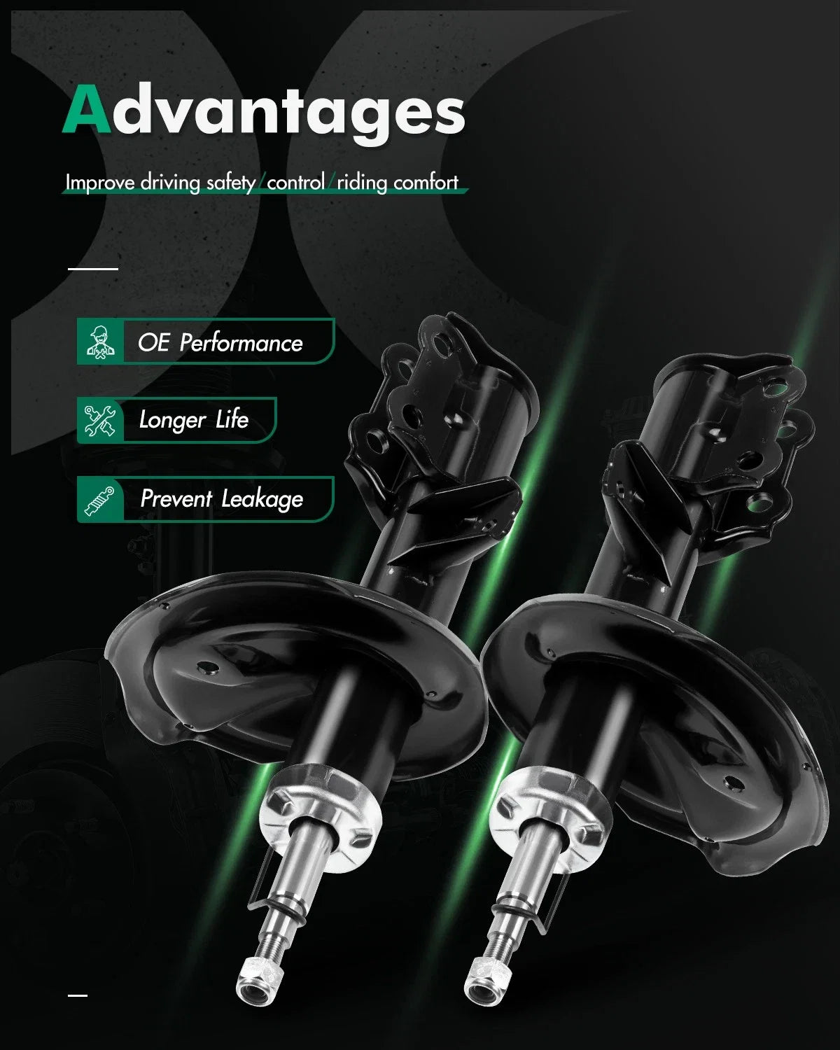 Front Pair Shocks Struts for Kia Forte Koup (2010–2013) 2.0L 2.4L L4