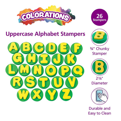 Set of 4 Uppercase Alphabet Stampers for Crafting (2.95 inches)