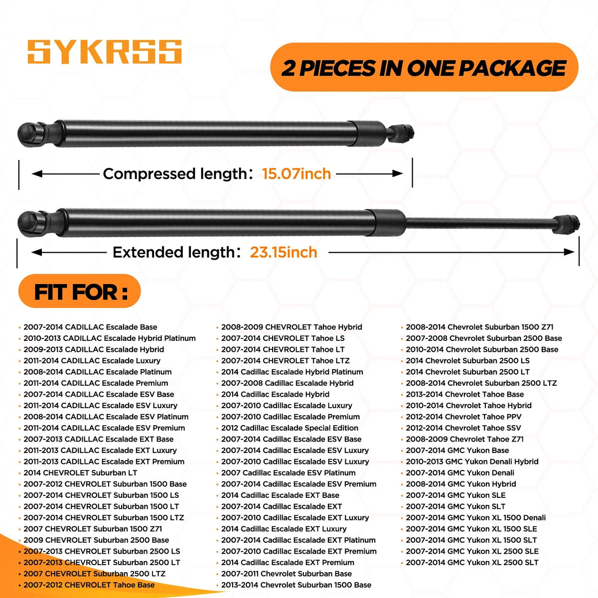 2x Rear Hatch Liftgate Lift Supports for Chevy Suburban 1500 Tahoe (2000–2024)