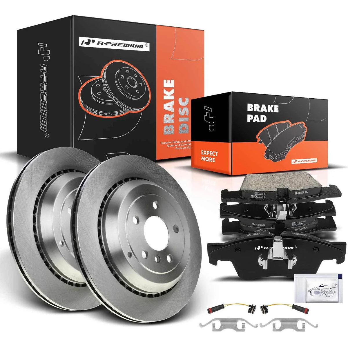 Rear Disc Brake Rotors & Ceramic Pads for Mercedes-Benz ML550 (2008–2011)