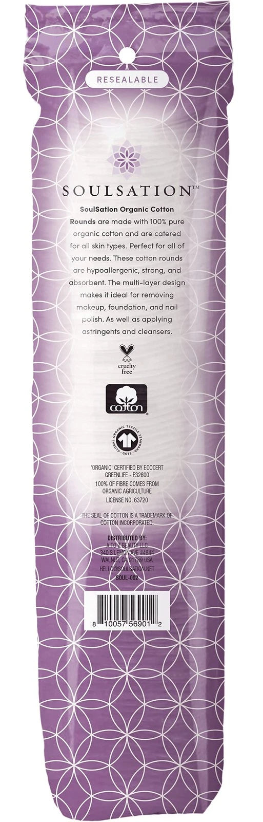 400 Count Organic Cotton Rounds for Makeup Removal