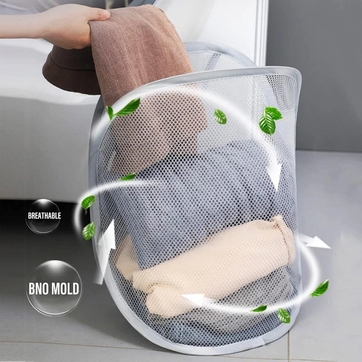 3 Pieces Foldable Mesh Laundry Hamper for Dirty Clothes