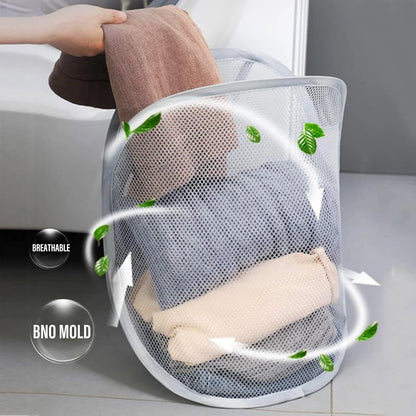3 Pieces Foldable Mesh Laundry Hamper for Dirty Clothes
