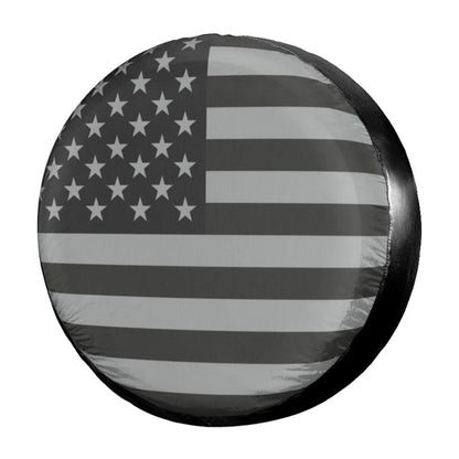 15 Inch Spare Tire Cover for RV Trailer - Dustproof Leather, Black