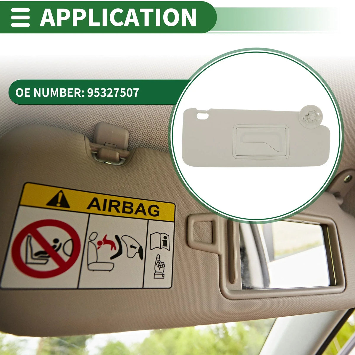 Right Sun Visor for Chevrolet Sonic (2012–2016) No. 95327507