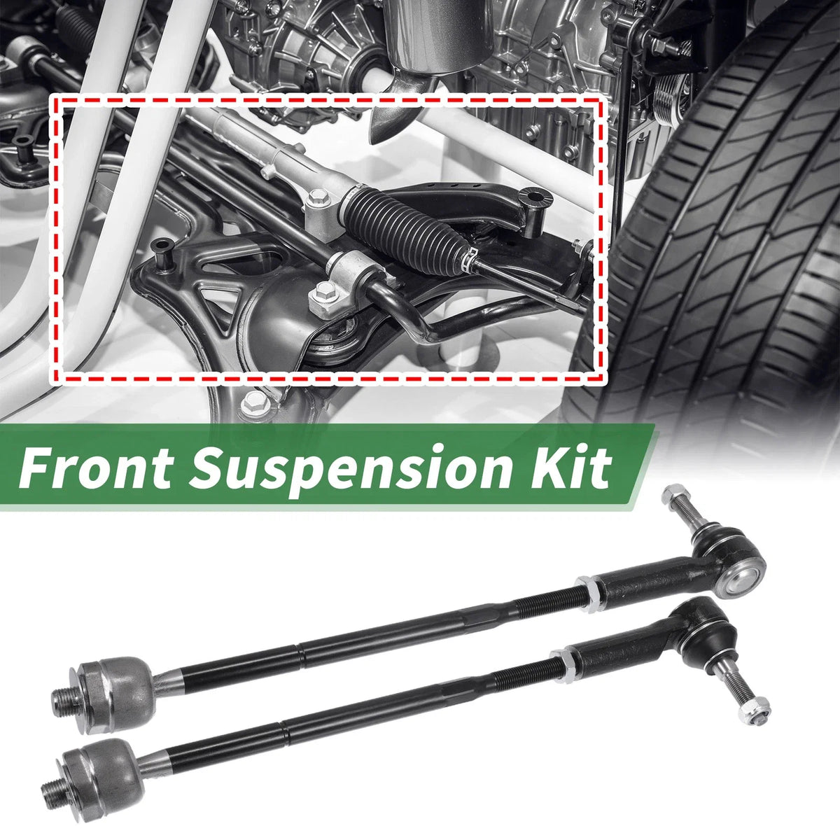 6X Front Suspension Kit Tie Rod End Sway Bar Link for Ford Mustang (2011–2014)