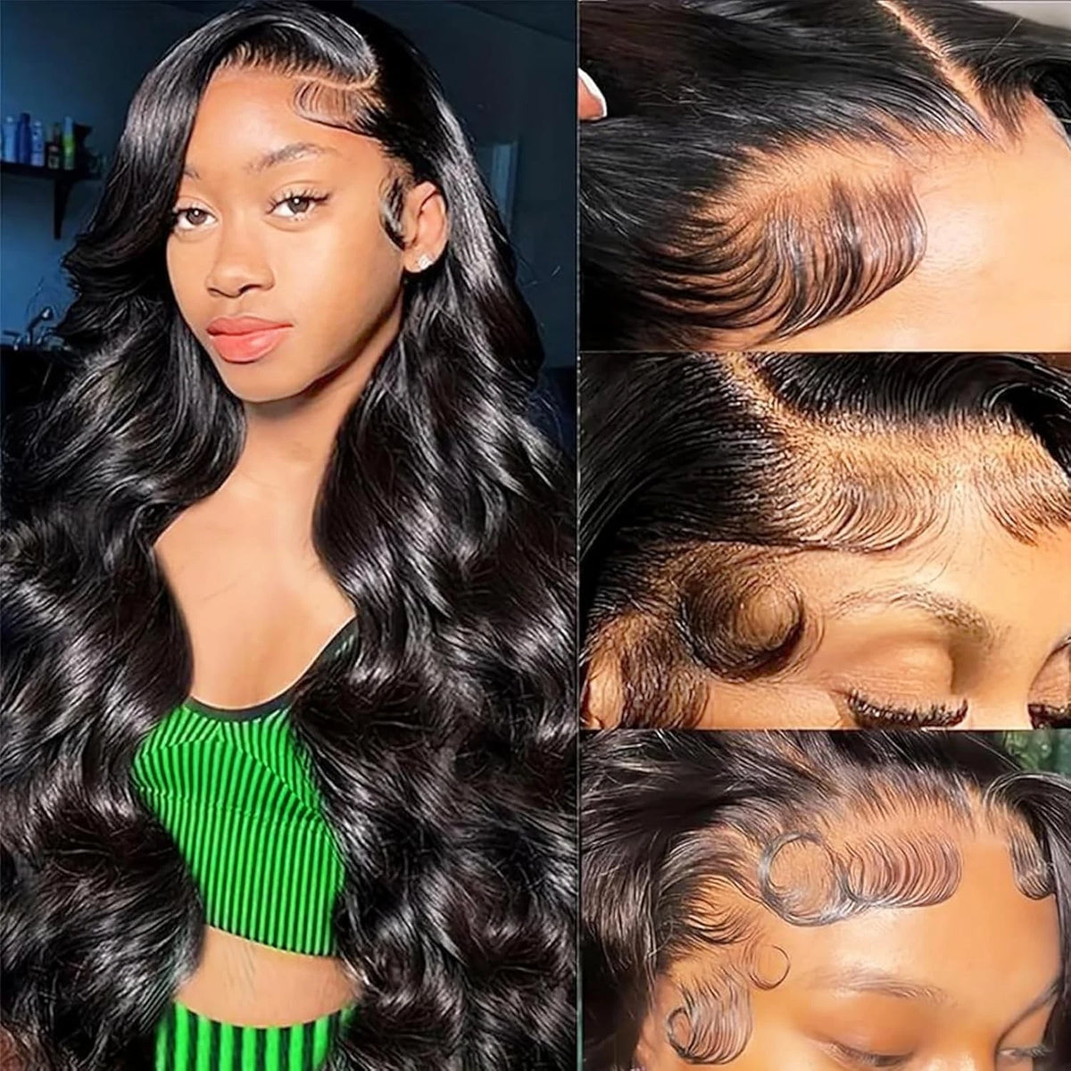 13x4 HD Lace Front Wig for Body Wave Hair (Human Hair, Glueless)
