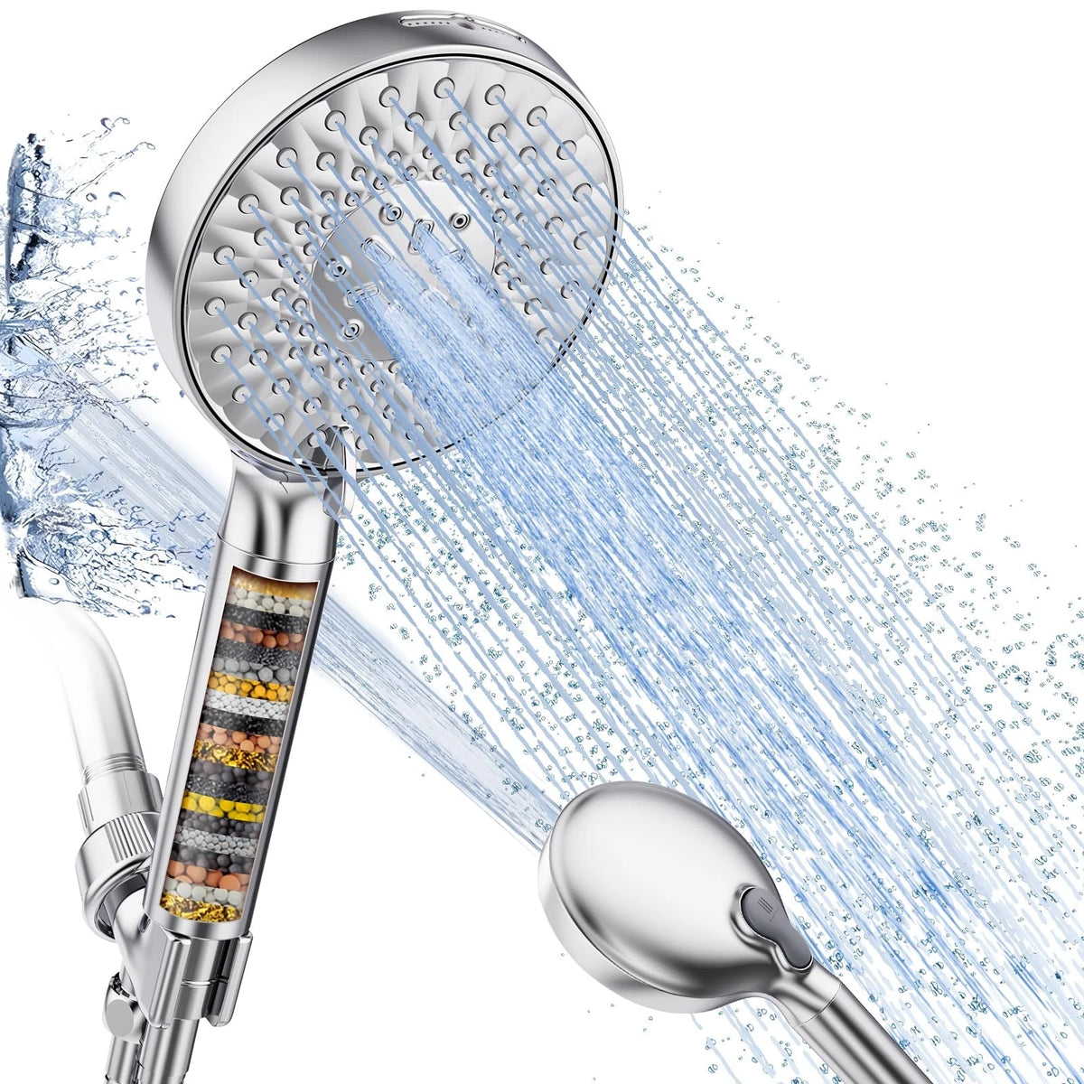 Filtered Shower Head with Handheld High Pressure, Chrome for Universal Fit