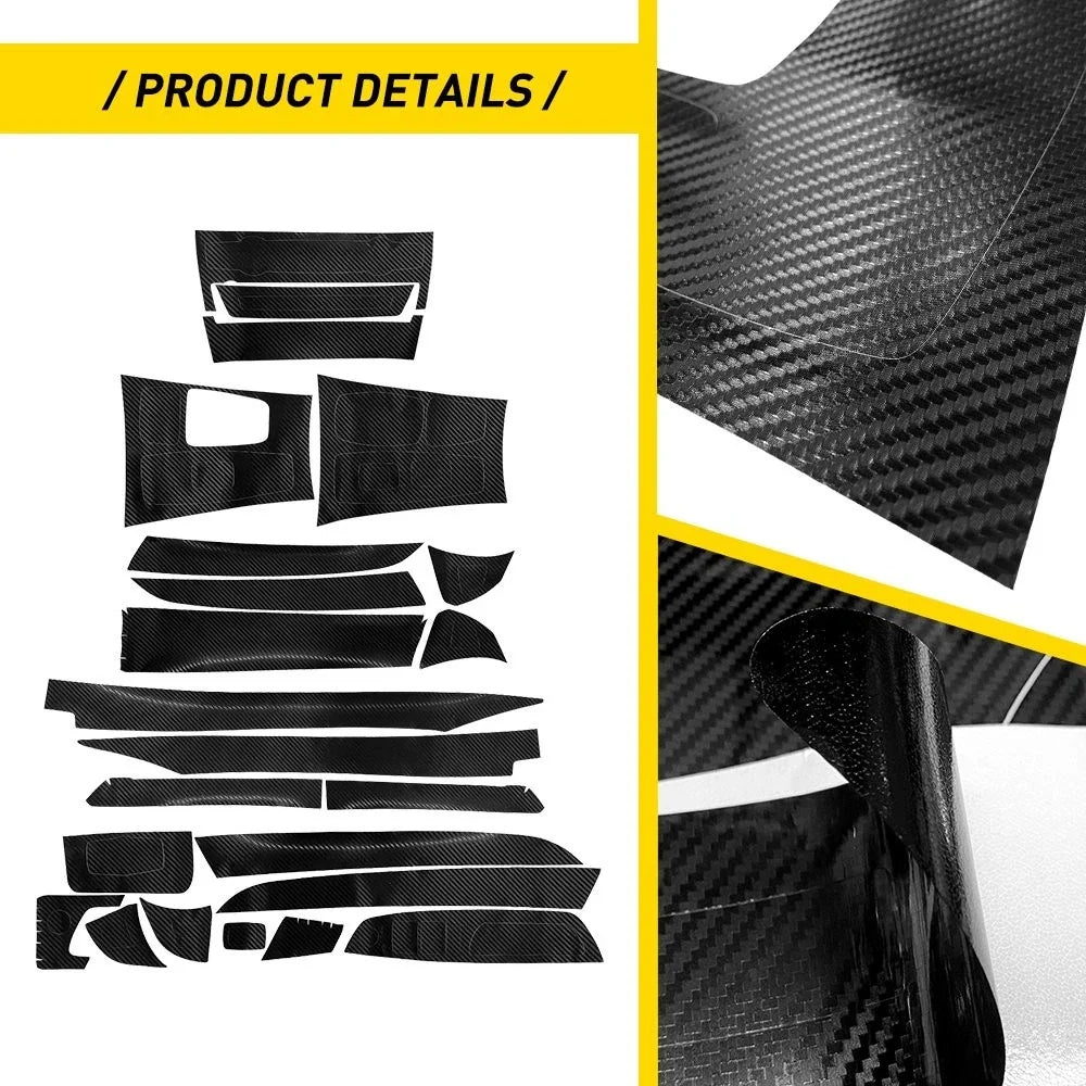 3D Matte Carbon Fiber Interior Trim Decals for BMW X5 E70 X6 E71 (2008–2014)