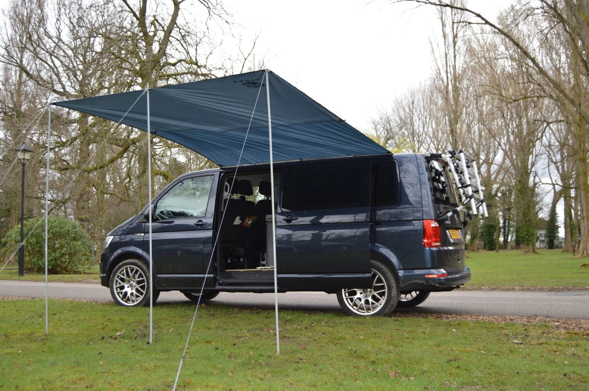 Set of 2 Awning Canopies for Campervan Caravan (2.4m x 3m) Medium Grey