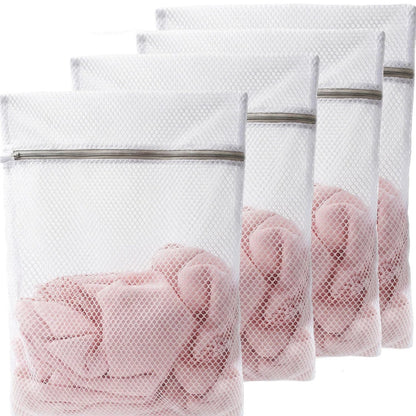 Set of 4 Mesh Laundry Bags for Washing Delicates (12 x 16 Inches)