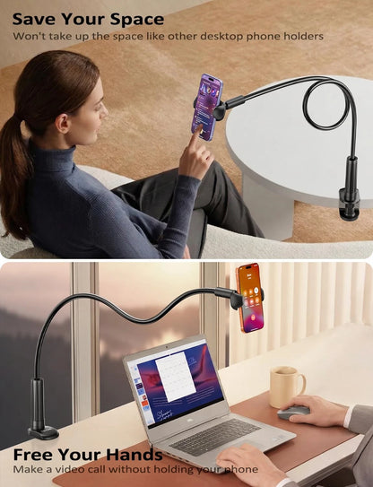 Gooseneck Phone Holder for (Hands-Free Viewing)