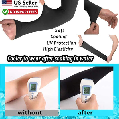 6X Arm Sleeves for UV Sun Protection UPF 50 - Black