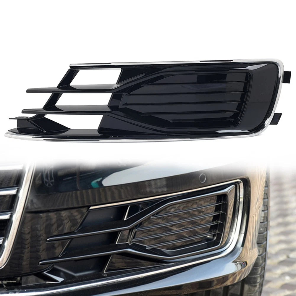 Front Fog Light Grill Cover with Chrome Trim for Audi A6 C7 (2014–2018)