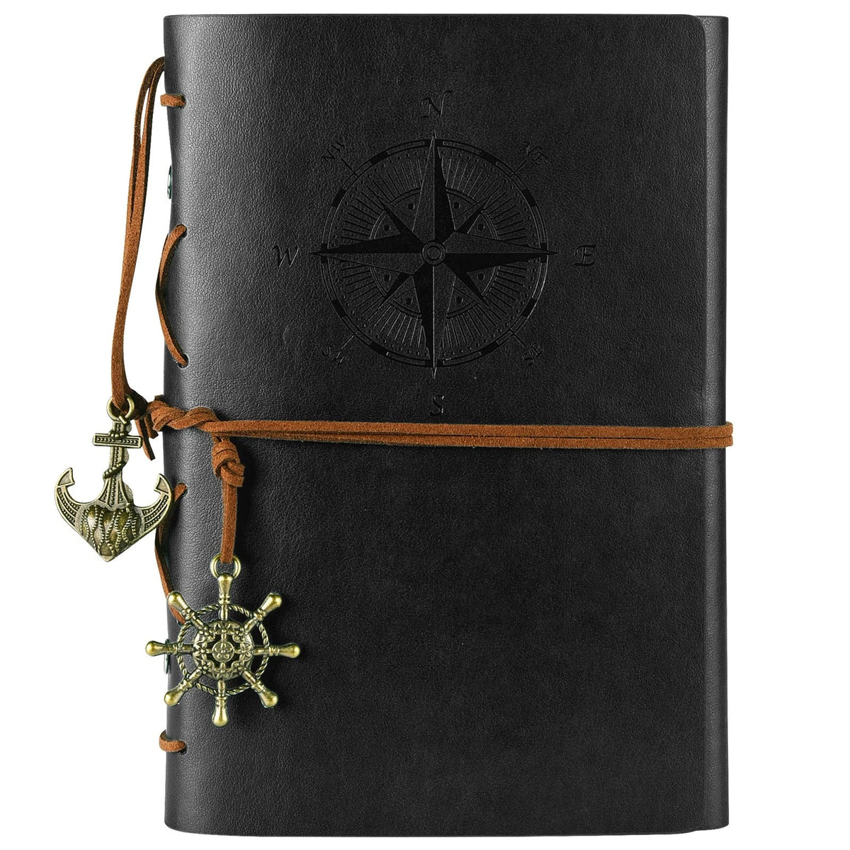Leather Journal Notebook for Vintage Spiral Refillable Black