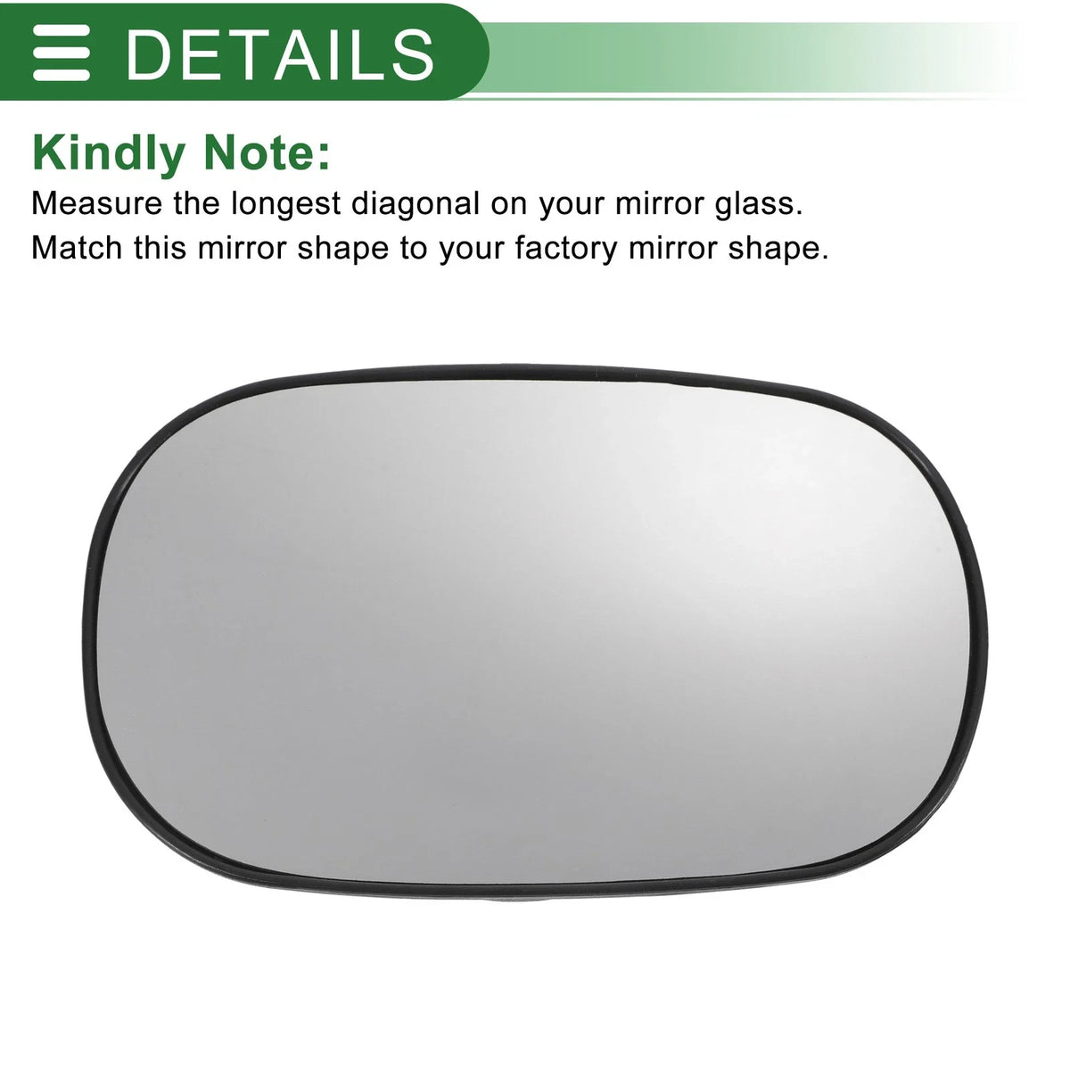 Left Side Convex Mirror Glass for Ford Ka (1996–2008) W/ Back