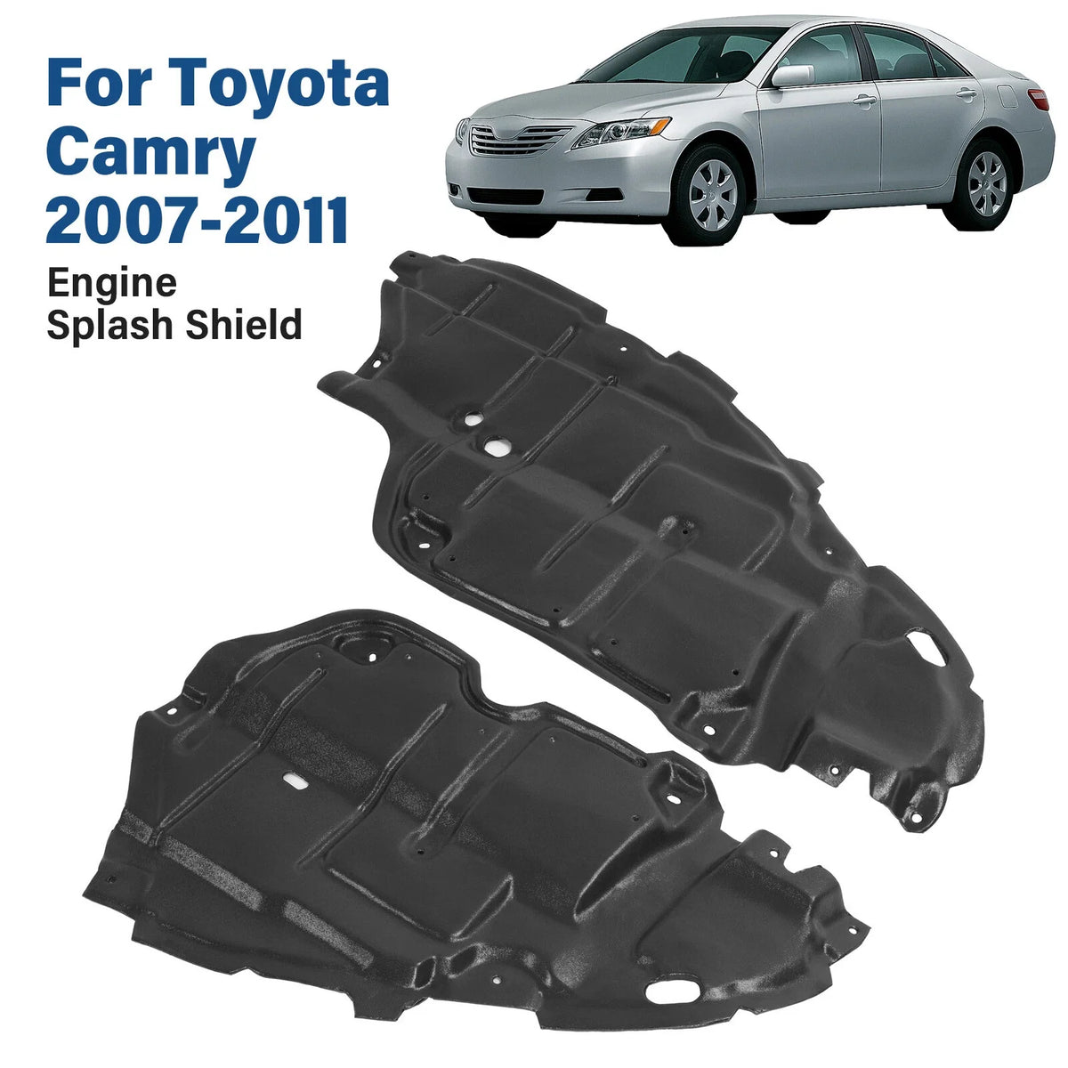 Set of 2 Front Engine Splash Shield Guard Panels for Toyota Camry (2007–2011)