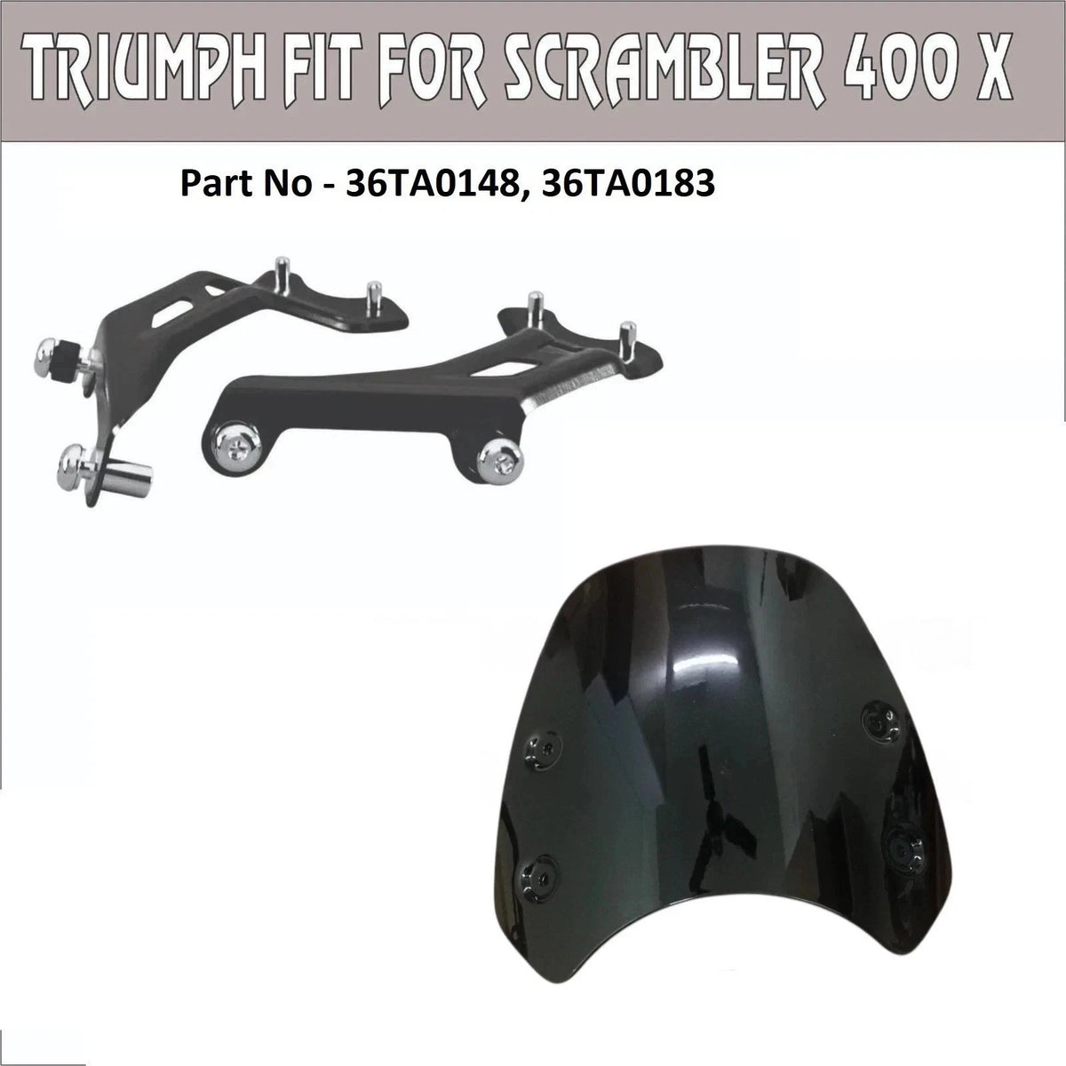 Black High Fender & Flyscreen for Triumph Scrambler 400x (36TA0178, 36TA0148, 36TA0183)