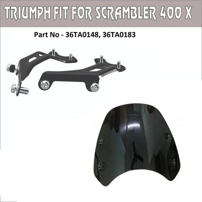 Black High Fender & Flyscreen for Triumph Scrambler 400x (36TA0178, 36TA0148, 36TA0183)