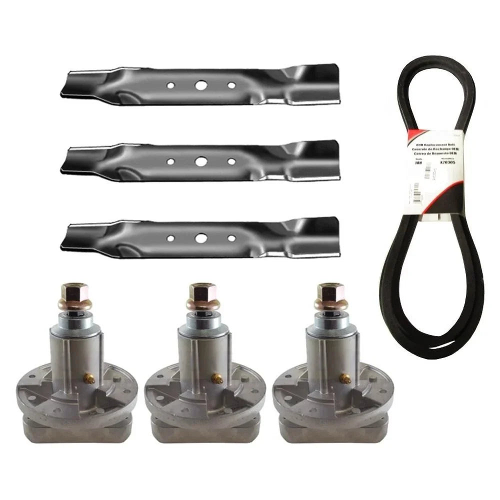 48" Rebuild Kit Blades Spindles Belt for John Deere L120 L130 (2002–2004) GY20996