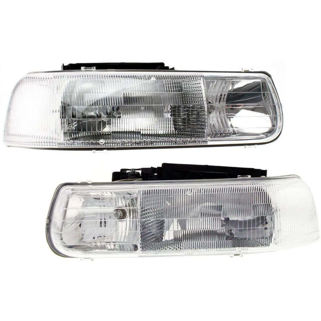 Headlight Pair for Chevy Silverado (1999–2002) PLX-M0-20-5500-00-CL360A55, GM2502187, GM2503187