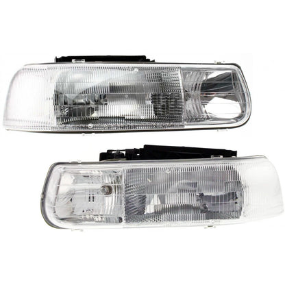 Headlight Pair for Chevy Silverado (1999–2002) PLX-M0-20-5500-00-CL360A55, GM2502187, GM2503187