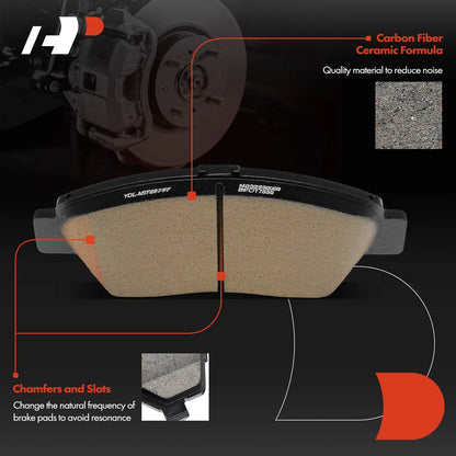 Set of 4 Front Ceramic Brake Pads for Honda Fit (2015–2020) D1783, P-1783