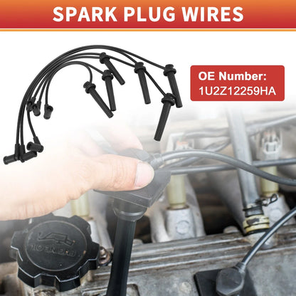 6 Pcs Spark Plug Wire Ignition Coil Cable No.1U2Z12259HA for Ford Taurus (1996–1999)