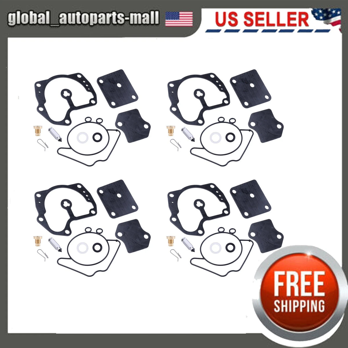 4Pcs Carburetor Repair Kit for Johnson Evinrude V4 V6 V8 Looper (439078-x4)
