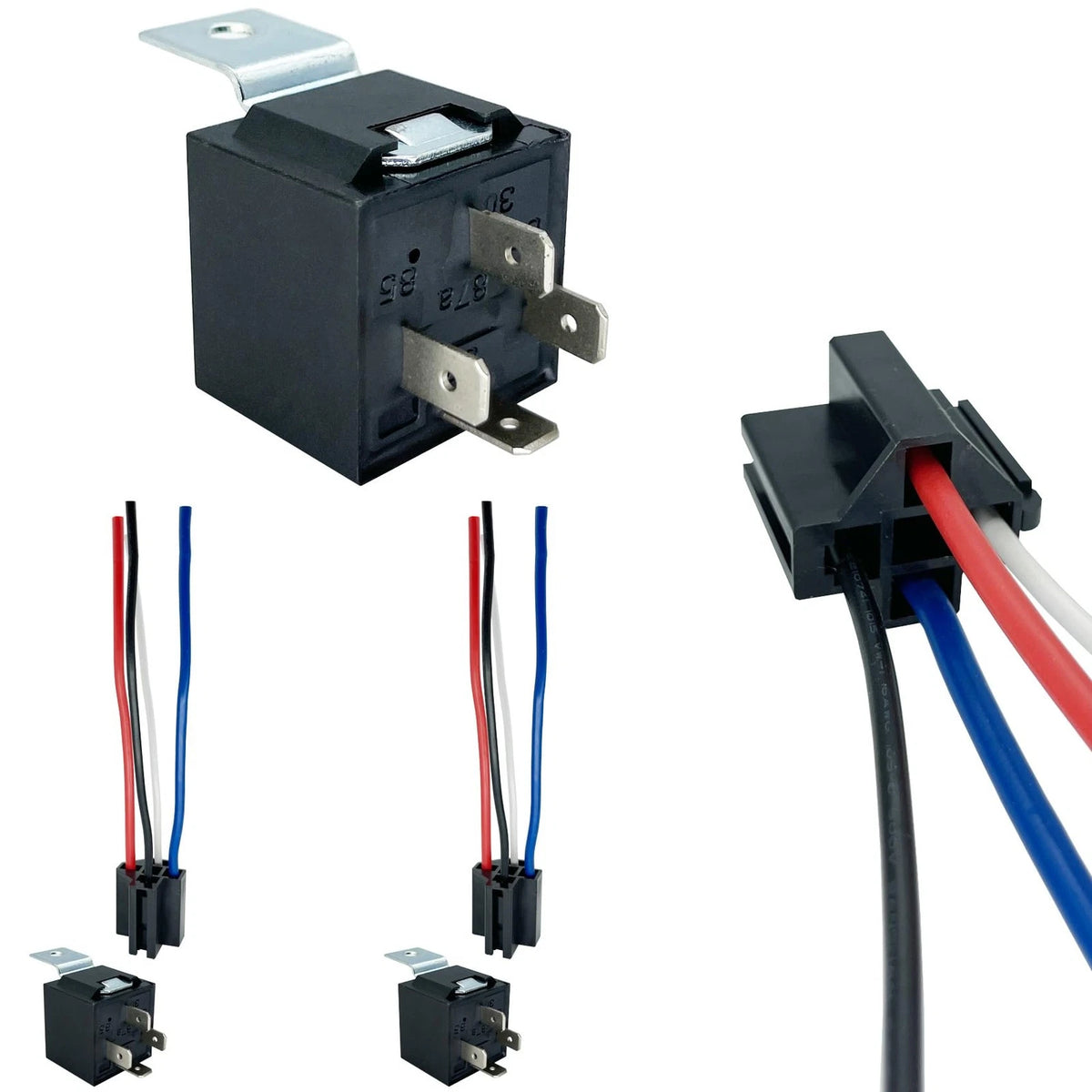 2X 40/30AMP 12V DC Relay Kit for Automotive (SPST)