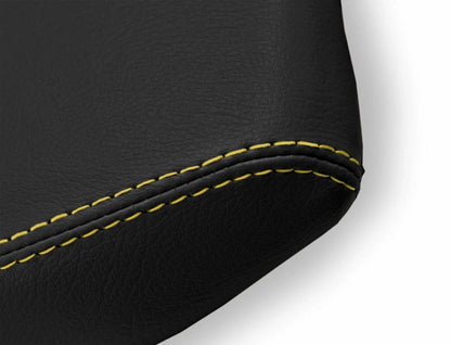 Leather Console Lid Armrest Cover for Volkswagen Atlas (2018–2021) Yellow Stitch