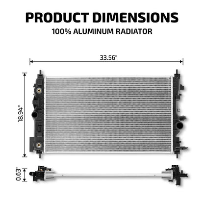 Radiator for Chevrolet Cruze 2010–2016 1.8L, 1.4L, Limited