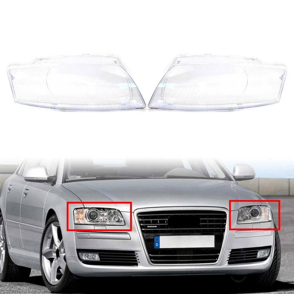 1 Pair Headlight Lens Cover for Audi A8 D3 (2005–2010)