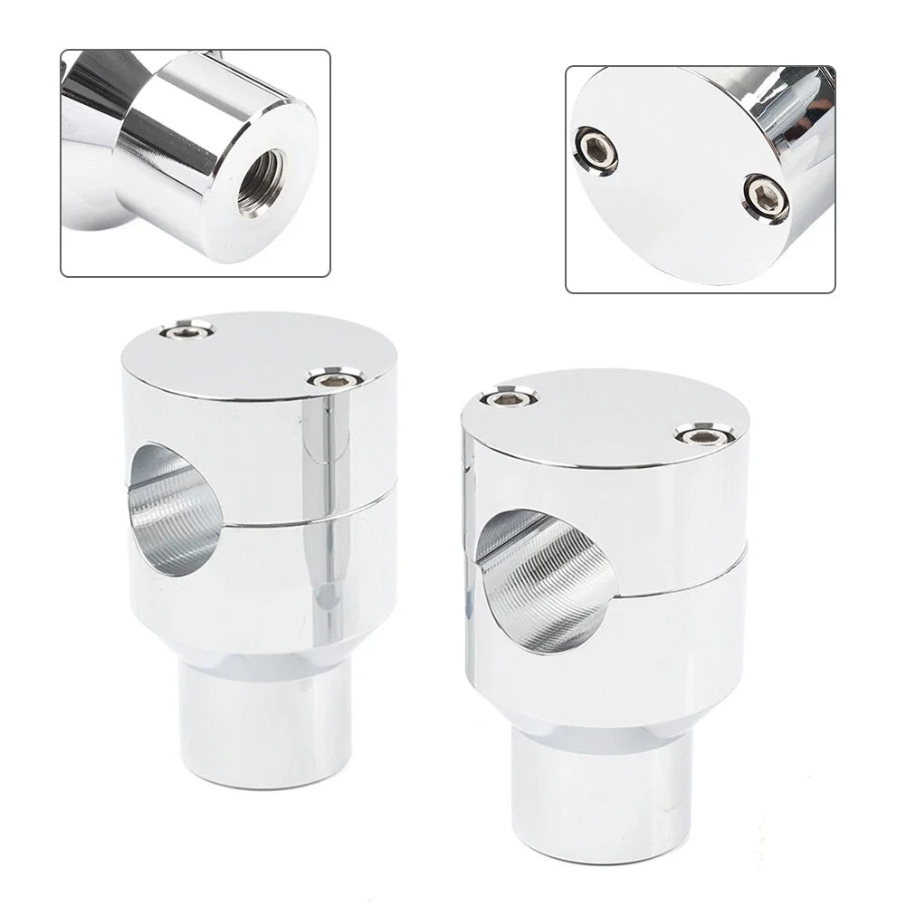 7/8" 22mm Handlebar Riser Clamp Mount Kit Chrome for Harley Honda