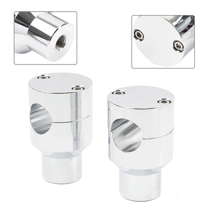 7/8" 22mm Handlebar Riser Clamp Mount Kit Chrome for Harley Honda