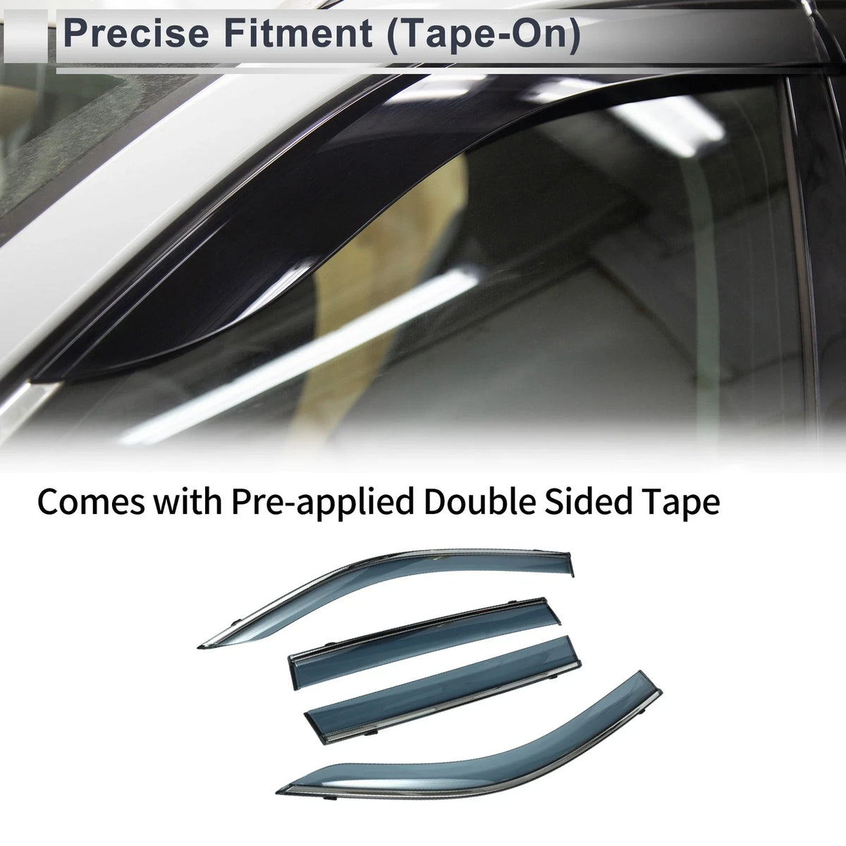 Set of 4 Window Deflectors for Subaru Forester (2019–2024) - Black