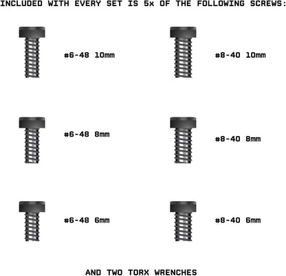 Set of 6 Gunsmithing Screws 6-48 & 8-40 for Firearms