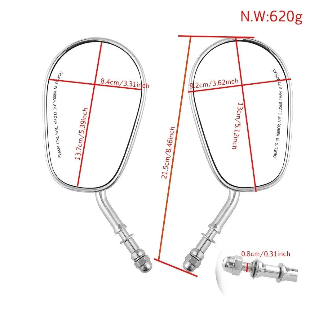 Black Motorcycle Mirrors for Harley Sportster 883 1200 48 Iron (2004-2023)