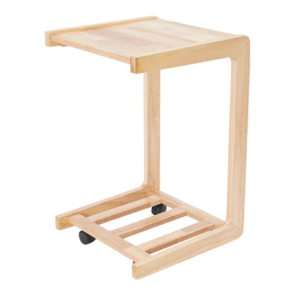 C-shaped End Table with 4 Universal Wheels for Home Use