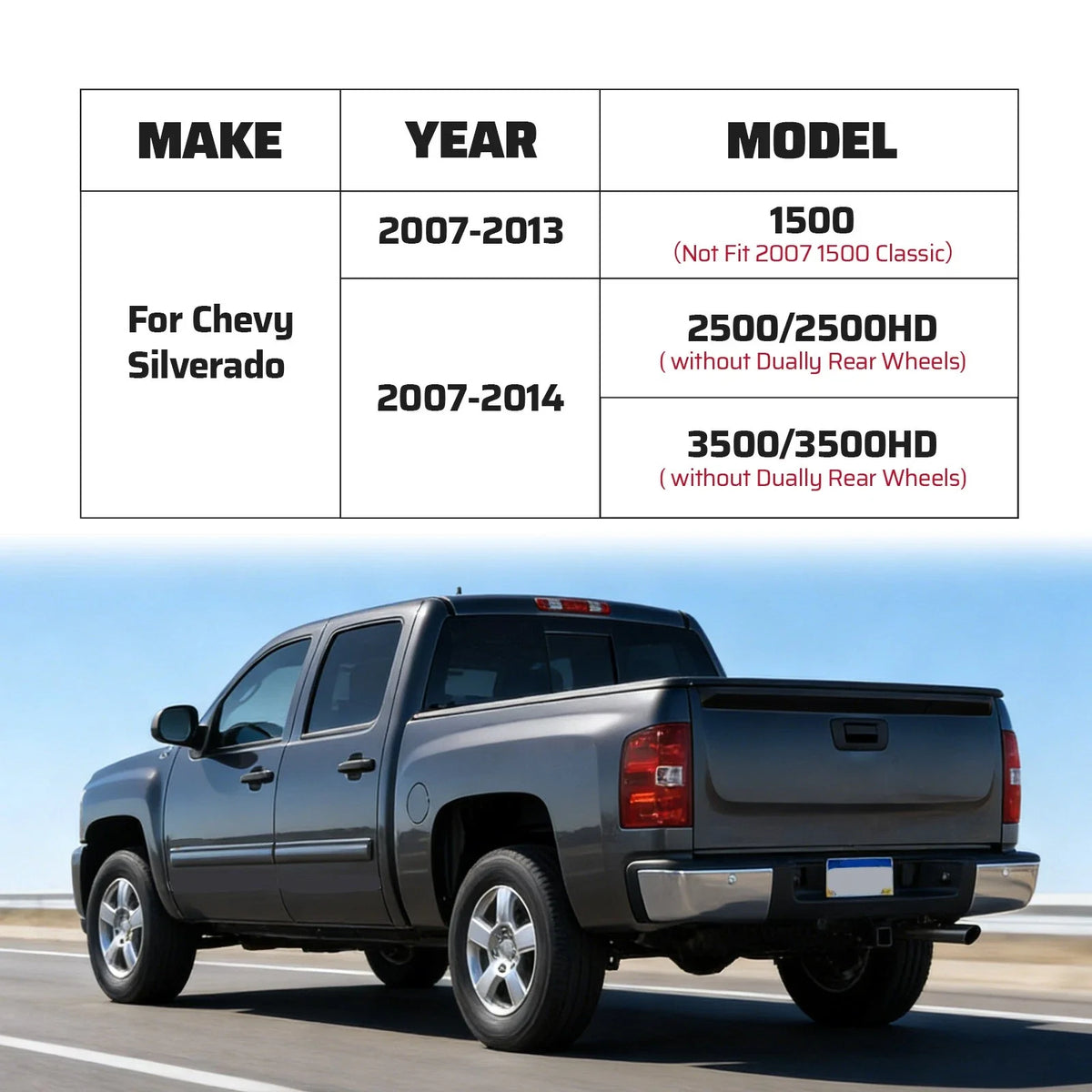 Set of 2 Rear Upper Wheel Arch Repair Panels for Chevy Silverado 1500 (2007–2014)