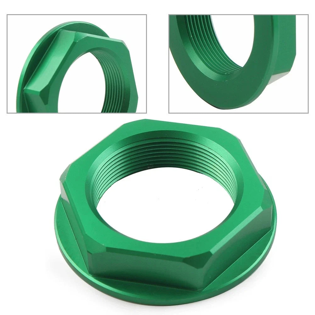 CNC Triple Tree Stem Yoke Center Hole Nut for Universal Motor Bike Green