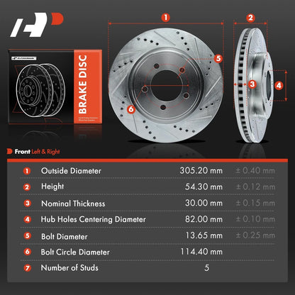 Drilled Brake Rotors for Ford Explorer Mercury Mountaineer (1991–2001)